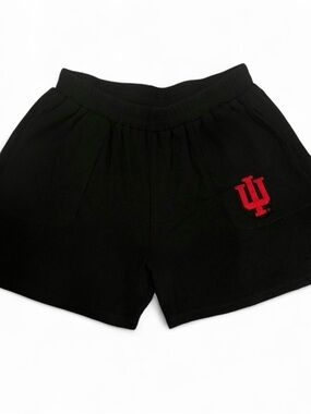 Hype and Vice Indiana University Black Waffle Knit Shorts w/ Pockets